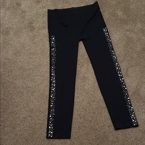 Stylish Black Leggings with White Star Pattern